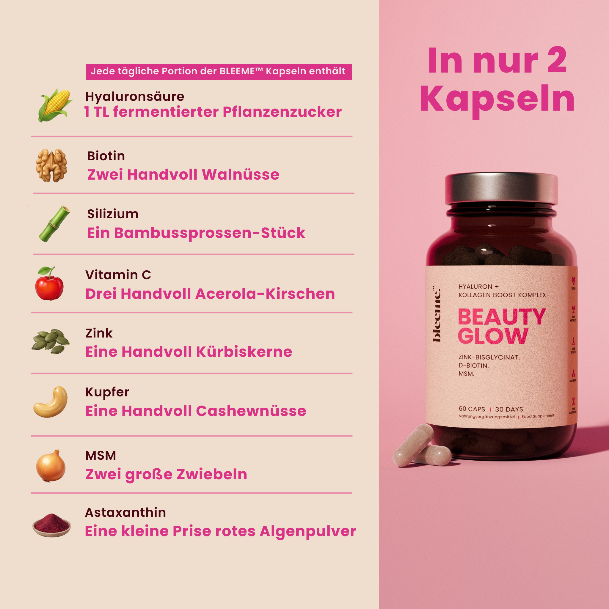 BEAUTY GLOW ● Hyaluron + Kollagen Boost Komplex