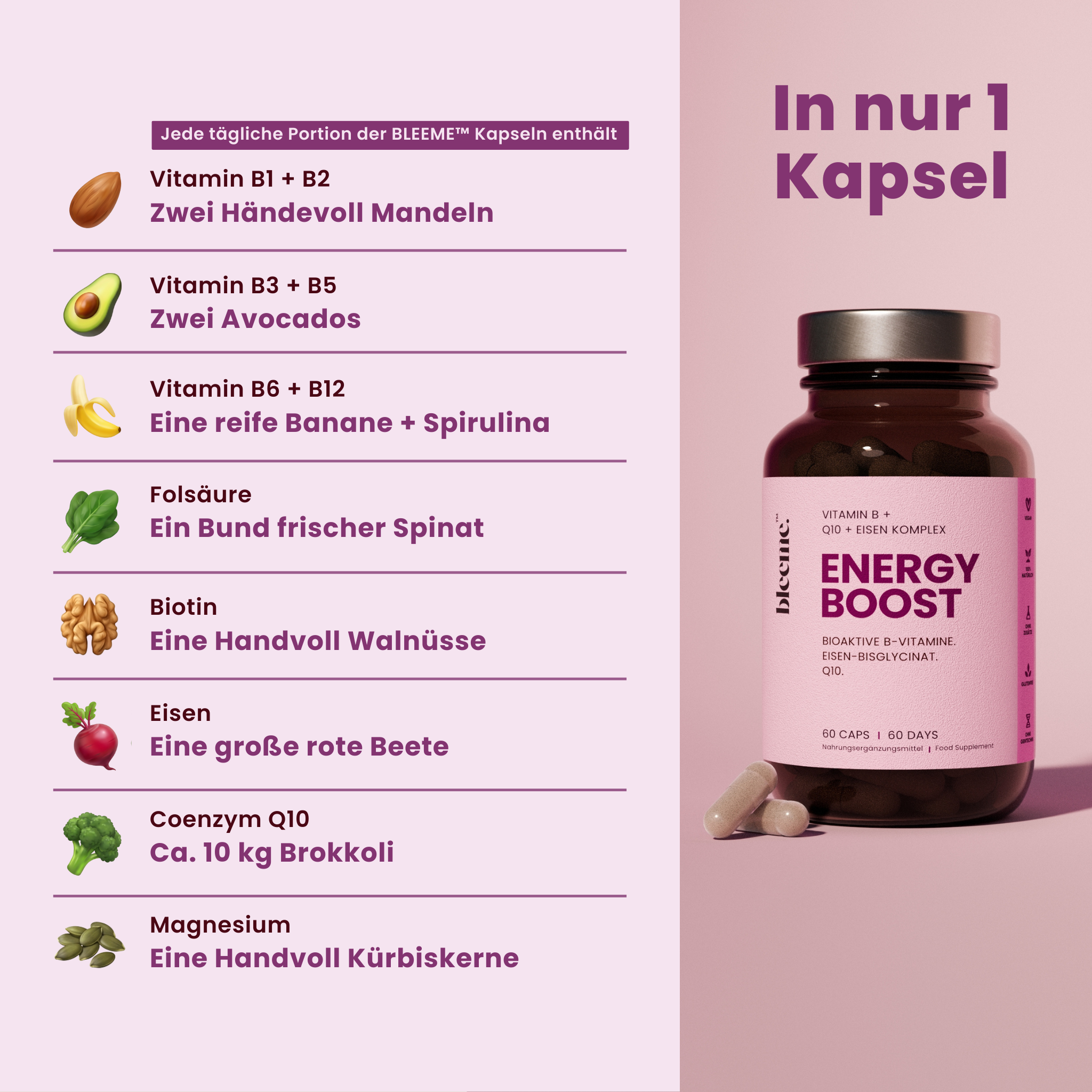 ENERGY BOOST ● Vitamin B + Q10 + Eisen Komplex