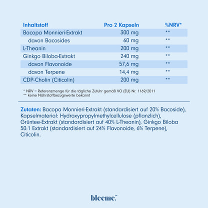 FOKUS KLAR ● Ginkgo + Bacopa + Mental Komplex
