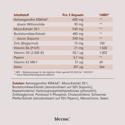 MÄNNER KRAFT ● Maca + Ashwaghanda KSM-66® + Zink Komplex