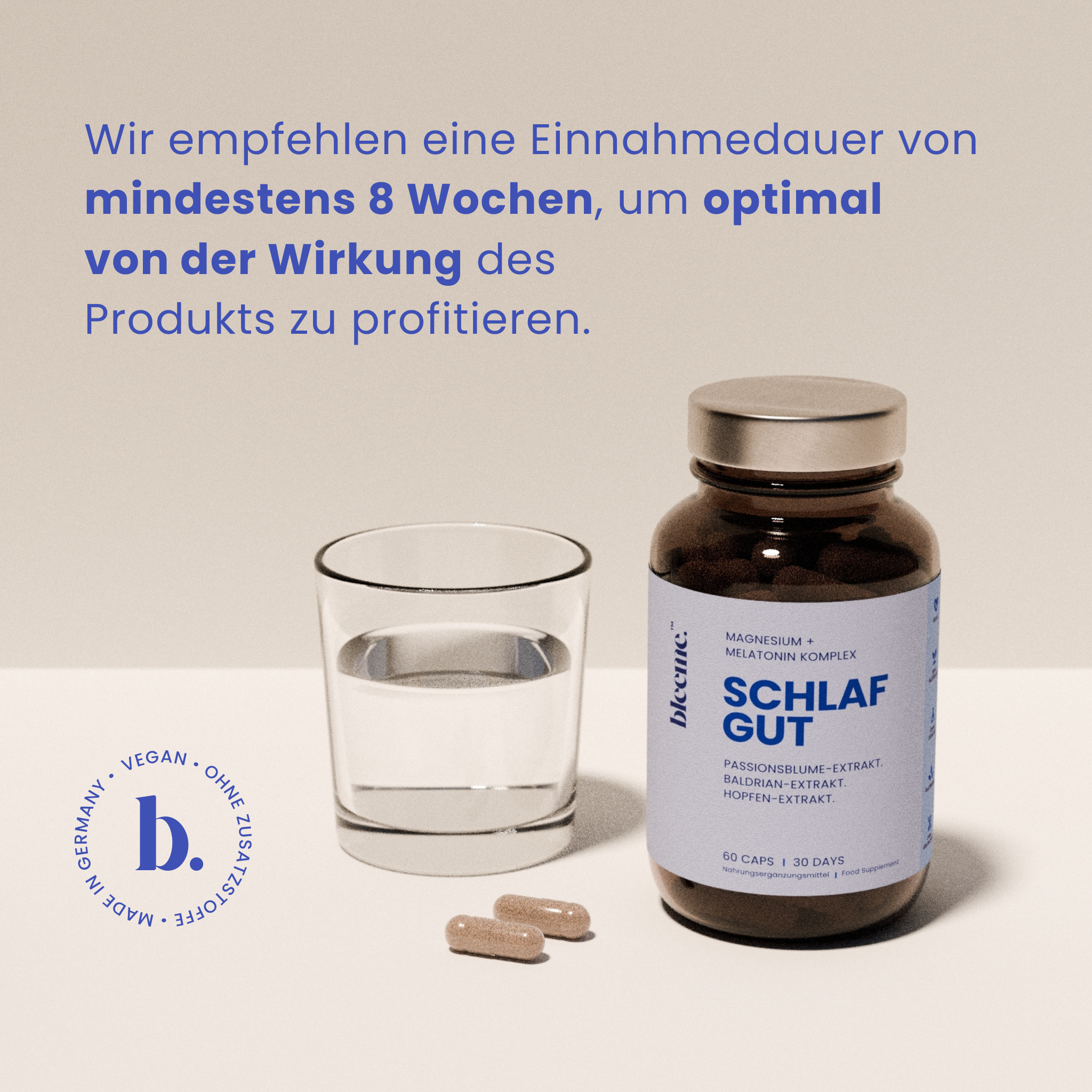 SCHLAF GUT ● Magnesium + Baldrian + Melatonin Komplex