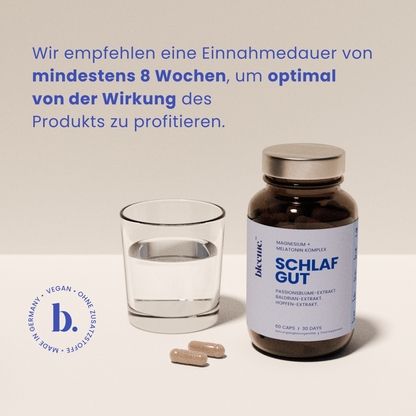 SCHLAF GUT ● Magnesium + Baldrian + Melatonin Komplex
